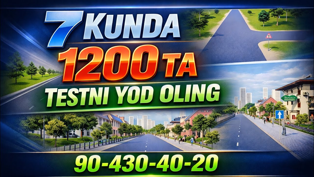 Avtotest 2025. Savollarga javoblar 🚔