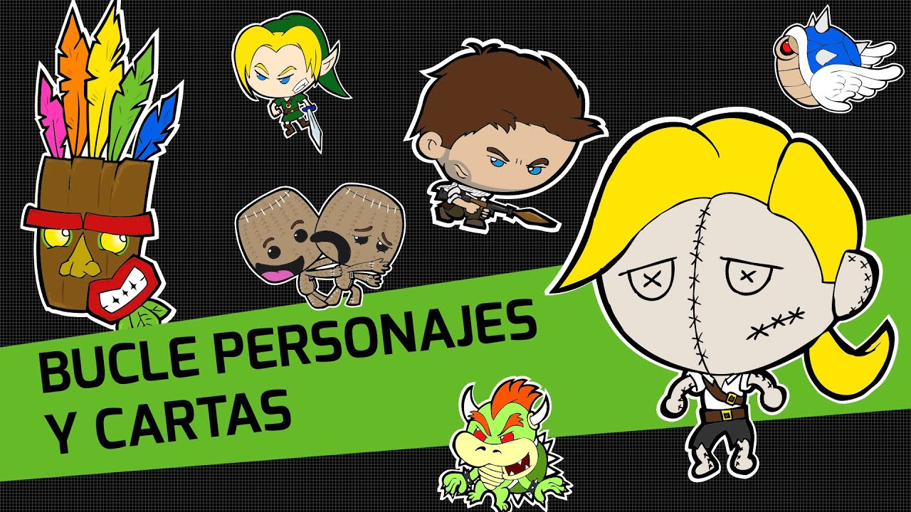 Bucle de cartas y personajes de No Game Over | Juego de mesa de parodias de videojuegos