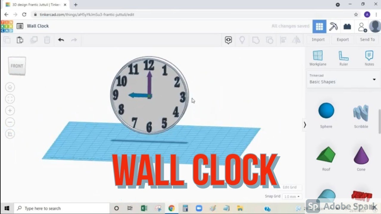 TINKERCAD - DRAWING A WALL CLOCK