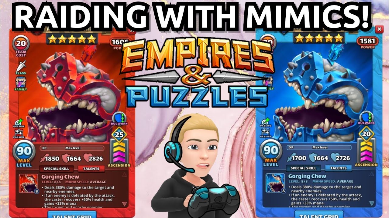 Ascension Mimic Gameplay! Raiding In Top 100! Are Mimics Good For Wars/Raids?! Empires And Puzzles