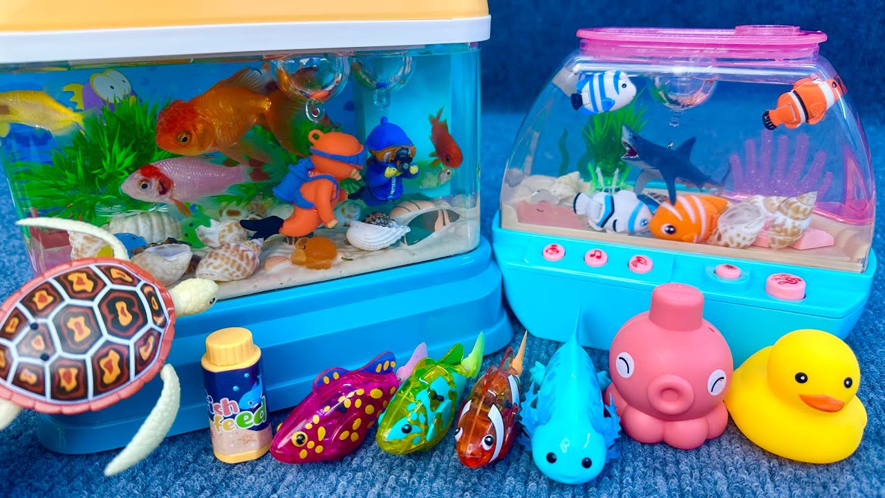 Satisfactory Unboxing Happy Aquarium Fishing Magnetic Fish Toy Set ASMR | Toy Evaluation
