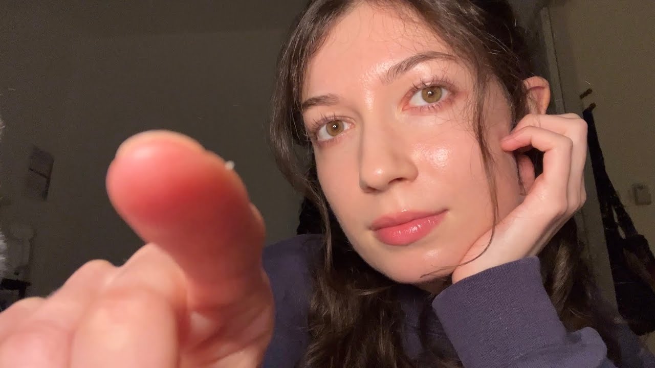 ASMR touching your face and talking you to sleep