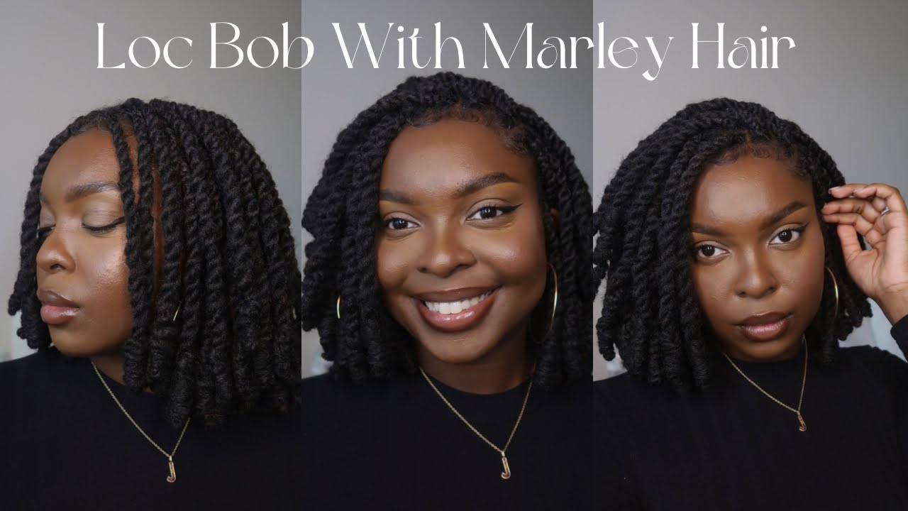 Loc Bob With Marley Hair Tutorial!!