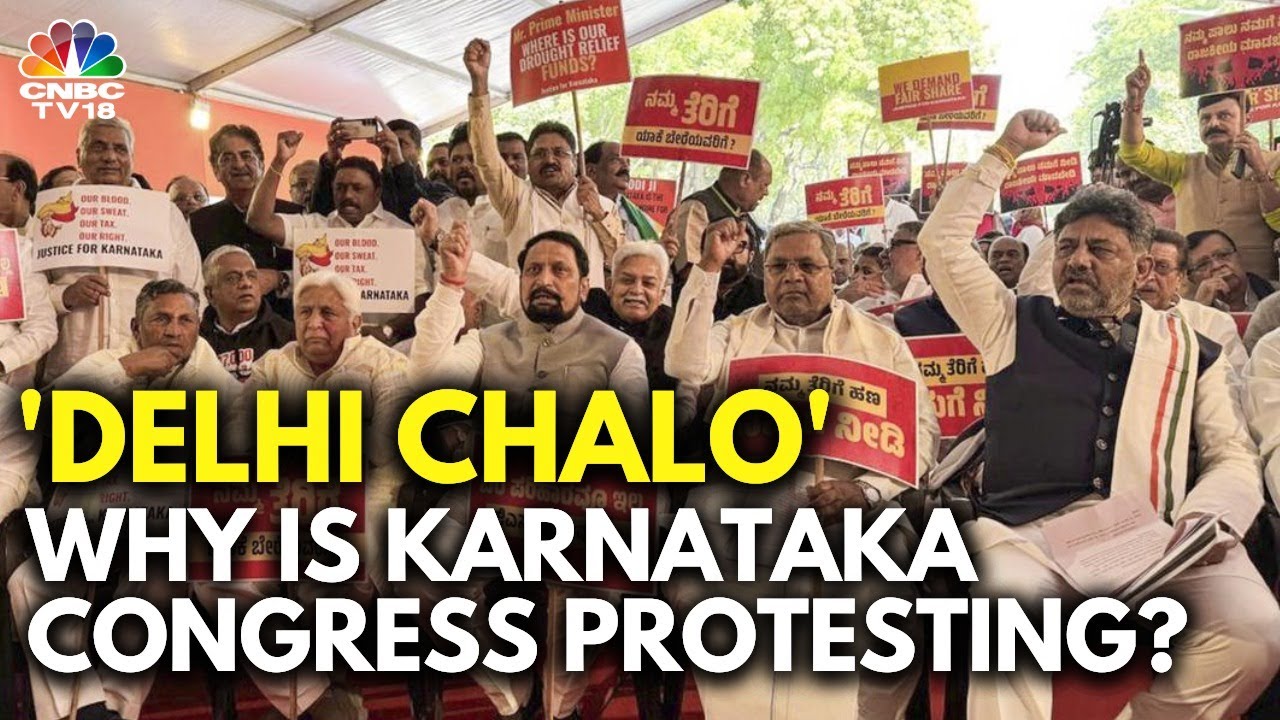 Karnataka Congress Protests in Delhi Against Centre's Policies: 'Chalo Delhi' Agitation | N18V