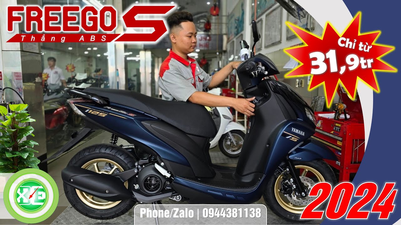 XE & XE | Giới thiệu và báo giá Yamaha FreeGo S 125cc 2024 - Phiên bản đặc biệt | Xanh nhám mâm vàng