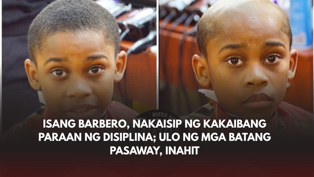 Isang barbero, nakaisip ng kakaibang paraan ng disiplina; ulo ng mga batang pasaway, inahit