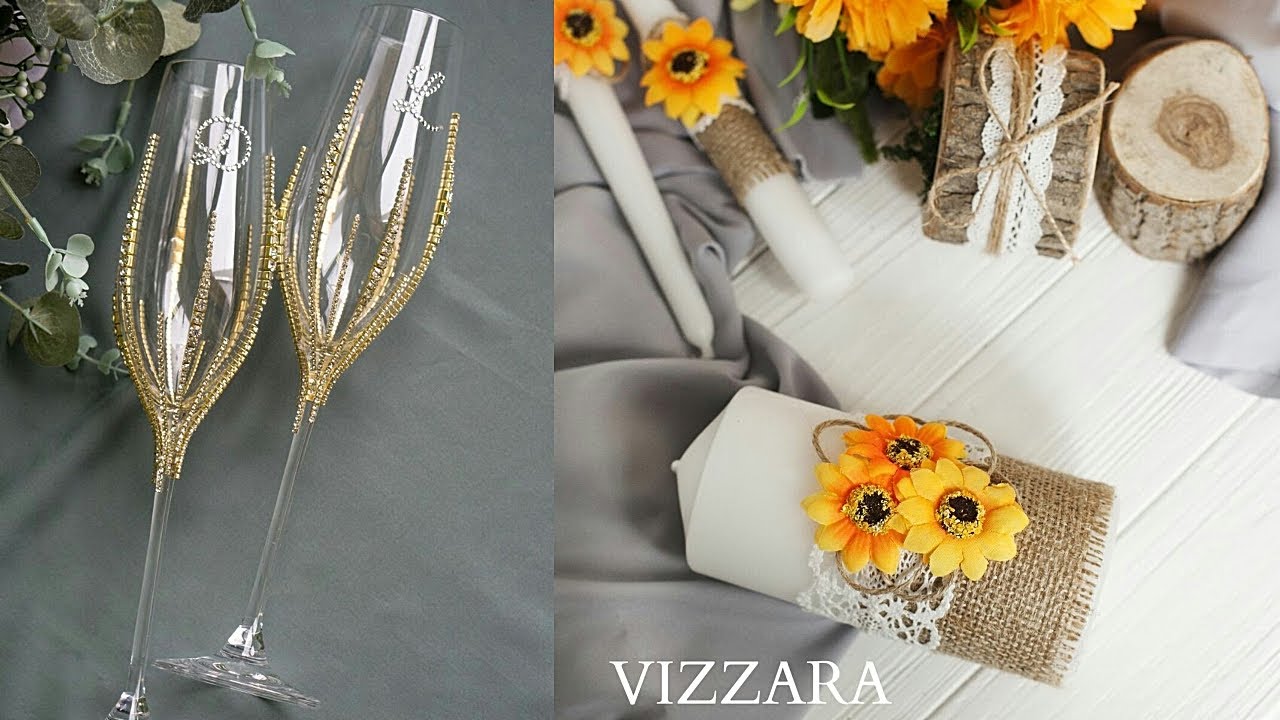 Beautiful DIY Wedding Decor Ideas DIY Candle & Champagne Flutes Wedding