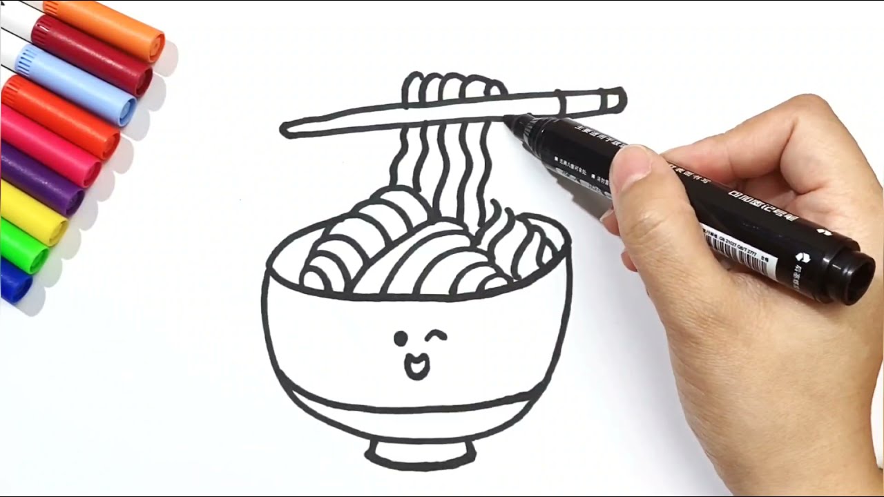 How to draw a bowl of noodles, easy to learn and very cute