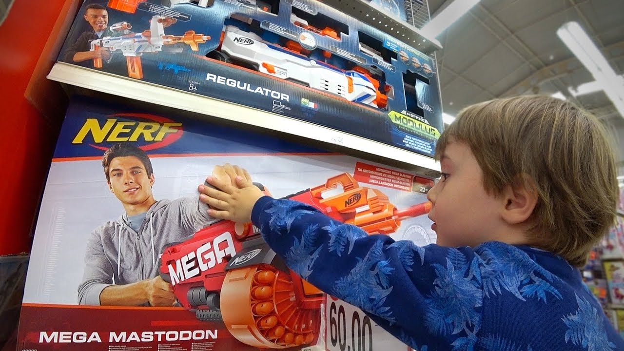 NERF NA LOJA DE BRINQUEDOS TOYS R US!! Mega Mastodon, Modulus, Elite, Strike e Rival