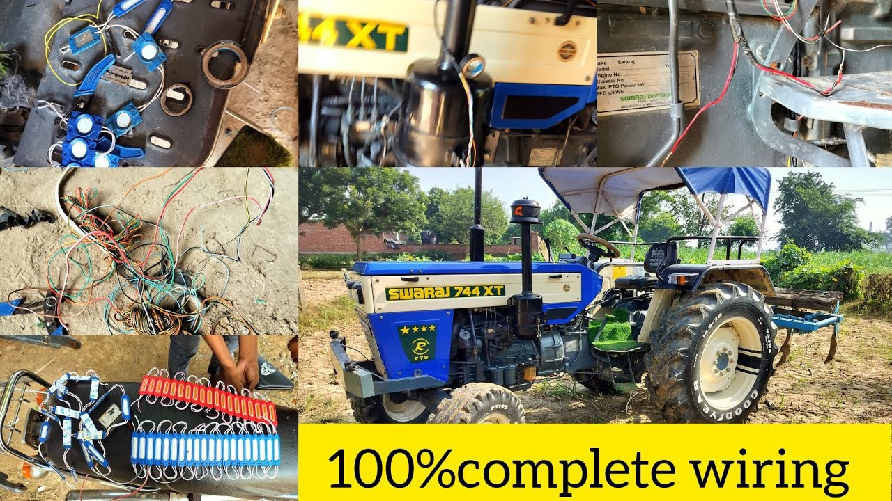 How to install led lights in tractor with 100%easy wiring 🚜🚨😃