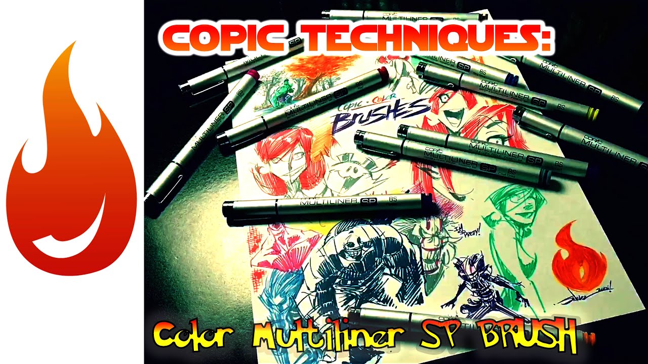 Using Color Copic Multiliner SP BRUSH Pens for Drawing and Sketching