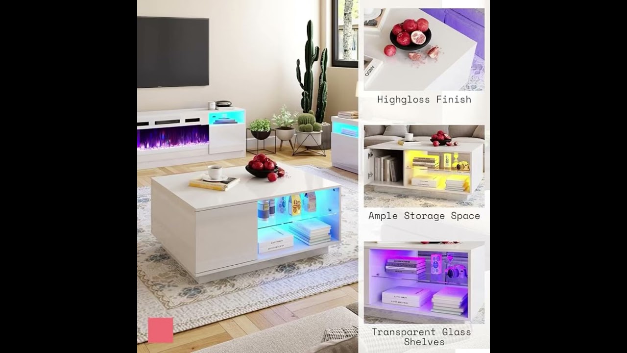4 Piece Living Room Table Set, Modern & Highgloss #furniture #livingroomtable #moderntable