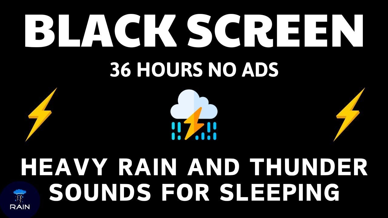 🔴 Heavy Rain and Thunder Sounds for Sleeping - Black Screen | Loud Thunderstorm Sleep Sounds
