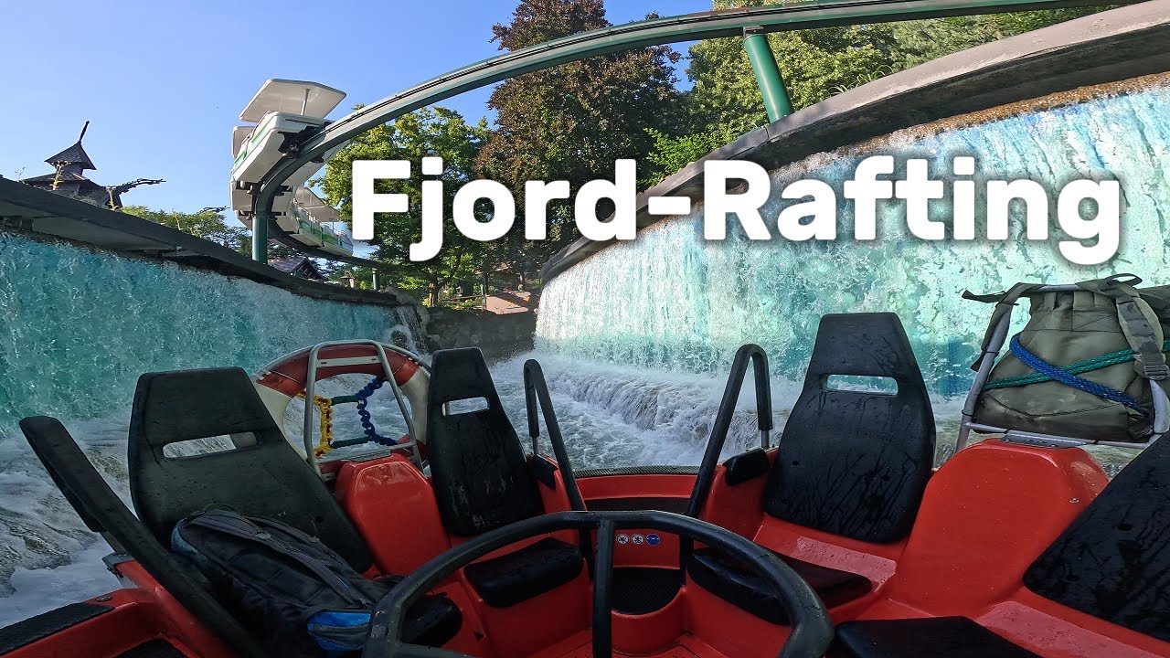 Fjord-Rafting Rapid River Amusement Park Europa Park Rust Germany, POV 4k video