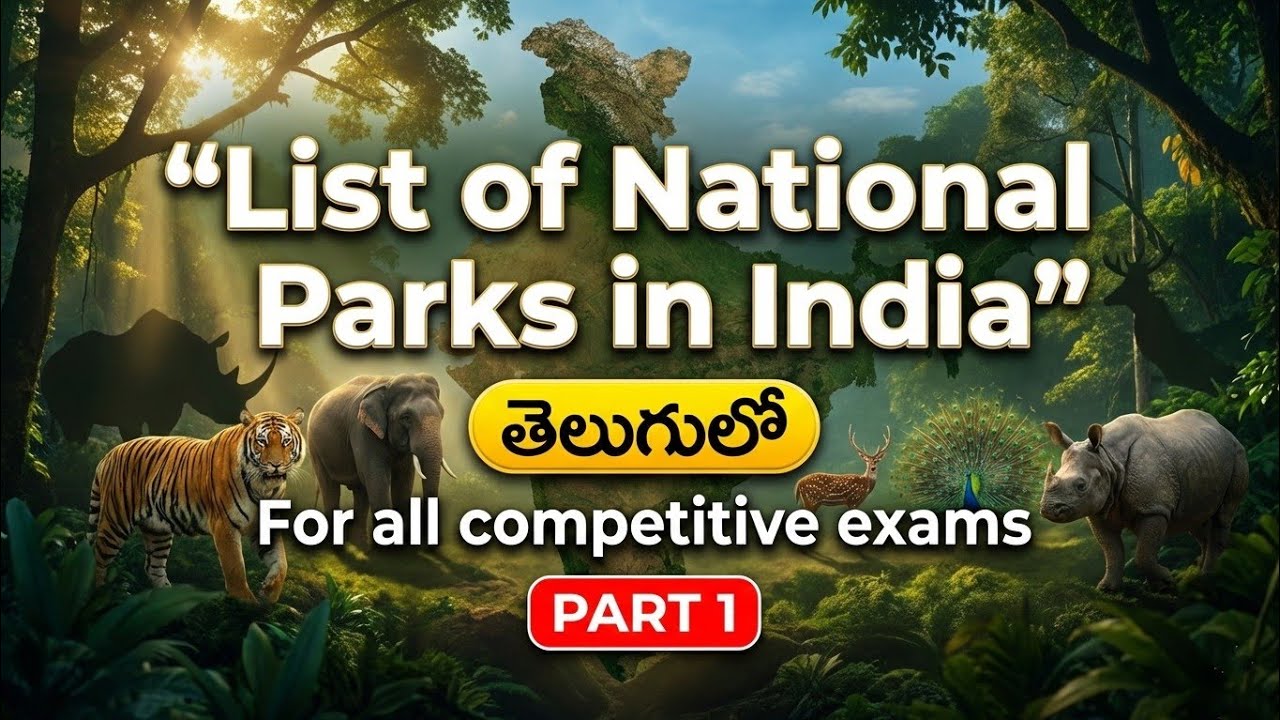 National Parks In తెలుగు| Important national parks|APPSC GS|tspsc GS|All competitive exams|static GK