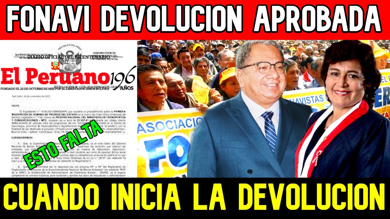 *FONAVI DEVOLUCION LEY APROBADA* CUANDO INICIA LA DEVOLUCION QUE FALTARIA AHORA