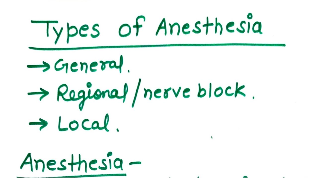 anesthesia types