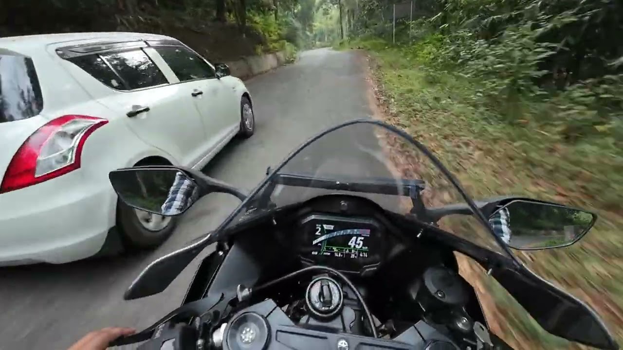 Downhill action of Ponmudi Hills on ZX10R #Trivandrum @zx10r #superbike #bikeride