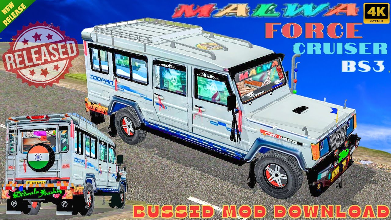 Brand New Release Force Cruiser BS3 Malwa GJ Mod Download Bus Simulator Indonesia