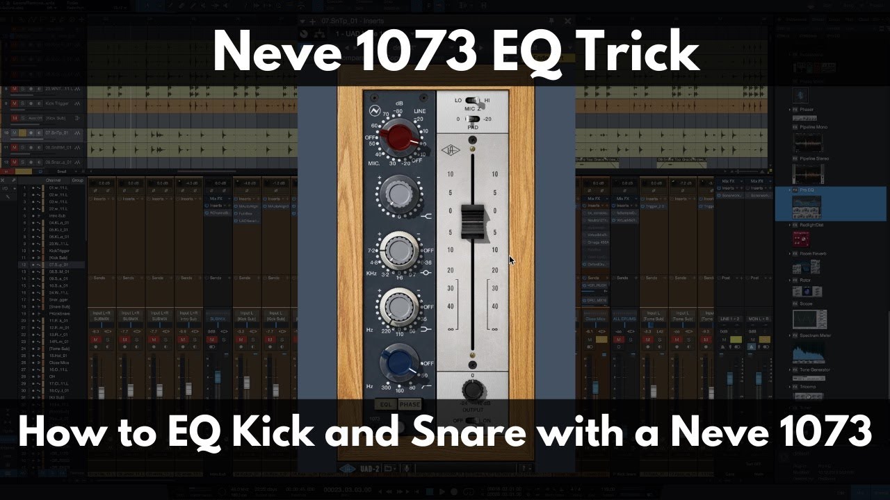 Хитрости эквалайзера Neve 1073 | Как настроить эквалайзер для бас-барабана и малого барабана на Neve 1073