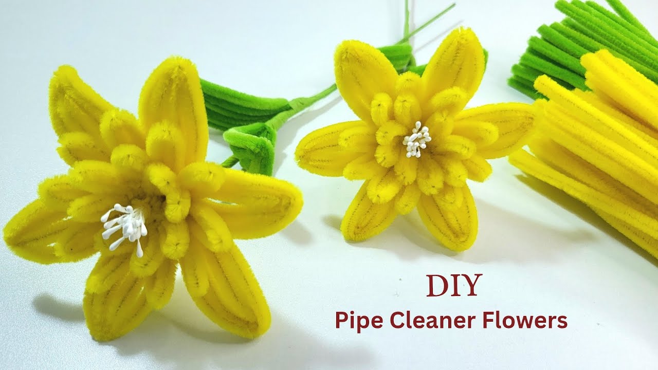 DIY Pipe Cleaner Easy to Make Yellow Flowers by Handmade.