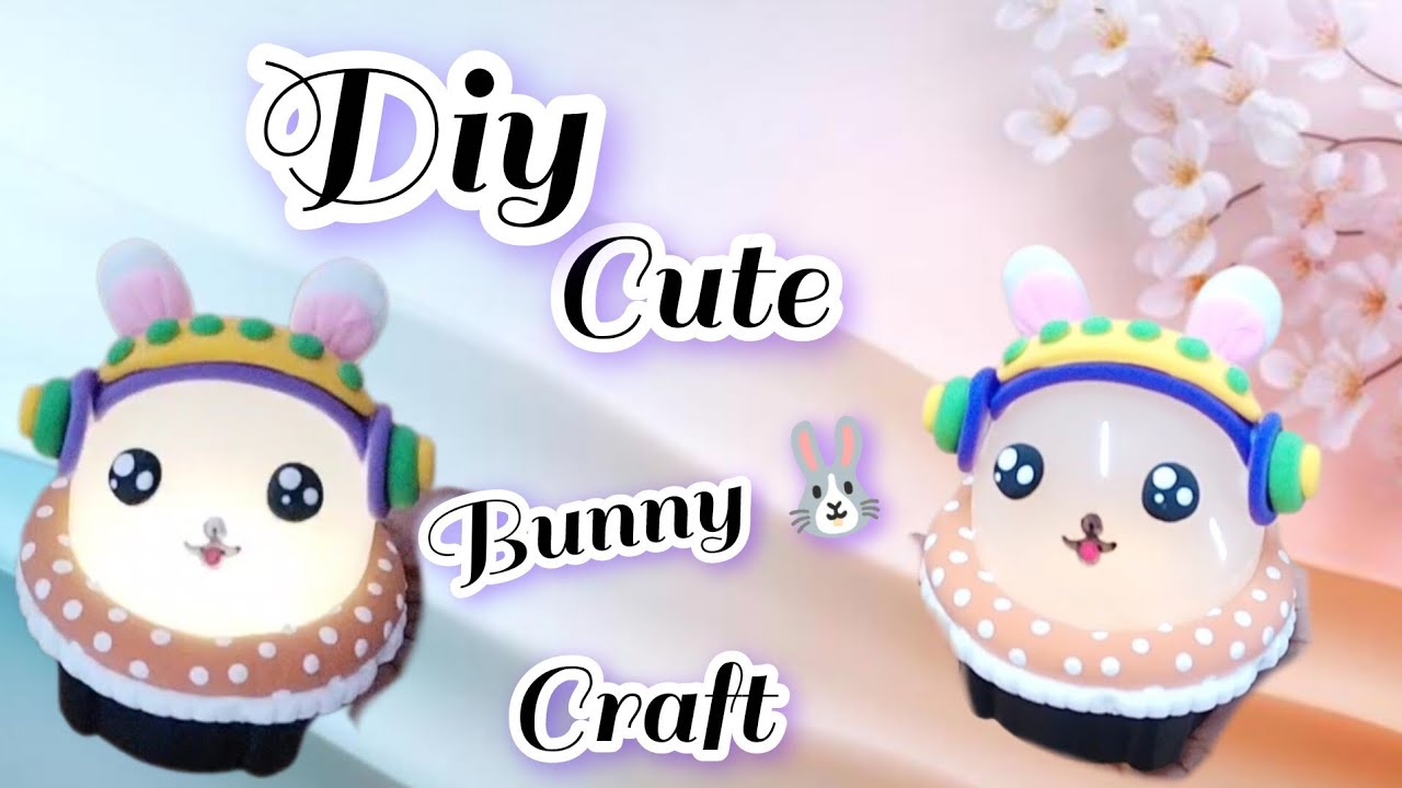 How to make cute bunny 🐰 craft idea with Old bulb 💡/ #viralvideo #trending #diy #art #viral #clay 