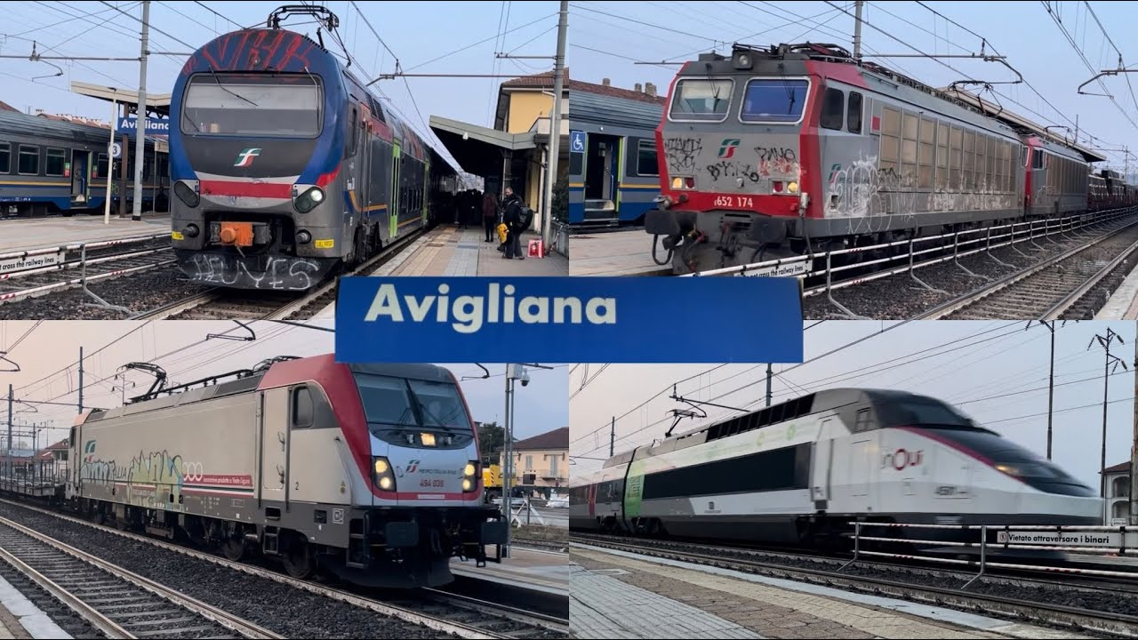 Treni in transito , arrivo e partenza ad Avigliana 