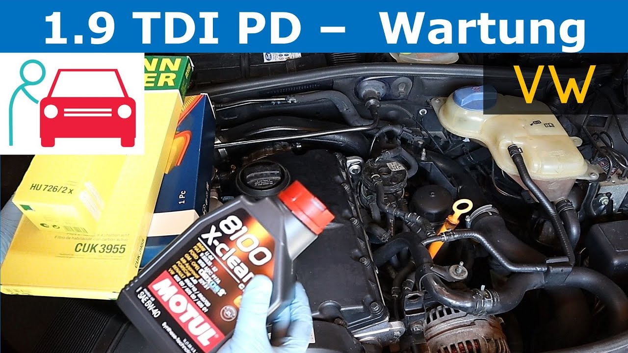Kleine Wartung am VW Passat 1.9 TDI (Ölwechsel, Innenraumfilter, Luftfilter)