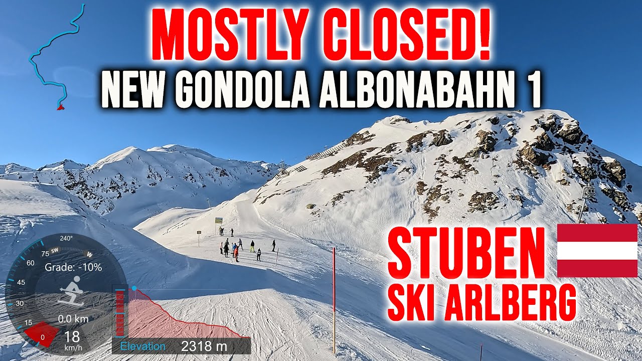 [4K] Skiing Stuben, New Gondola Albonabahn 1 - Mostly Closed, Ski Arlberg Austria, GoPro HERO13
