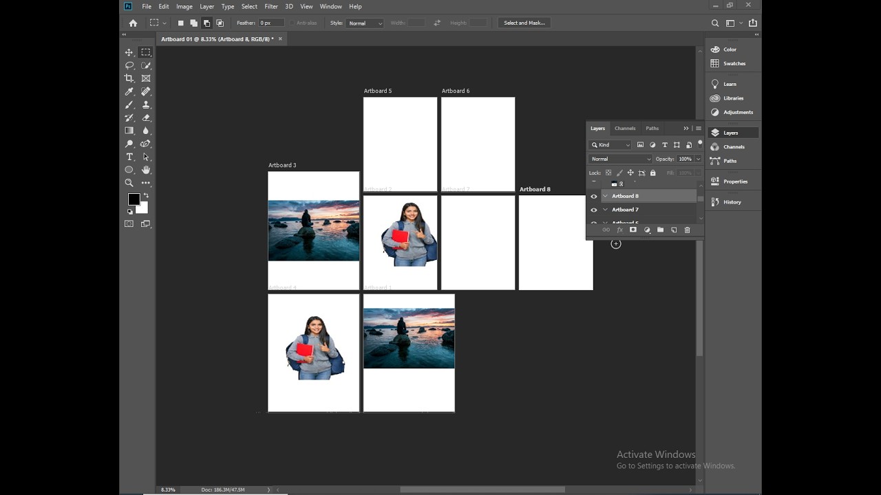 Class # 04 Adobe Photoshop_Artboard_Multiple Create Artboard_Layers_Photo Editing_Images Editing