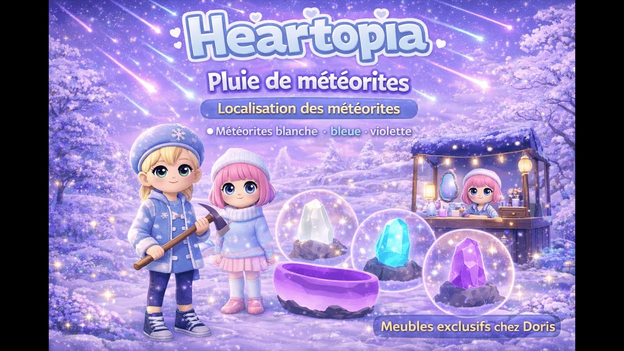 Heartopia 🌠 Pluie d’étoiles filantes | 9 météorites & récompenses rares | EXCLU #heartopia #meteo