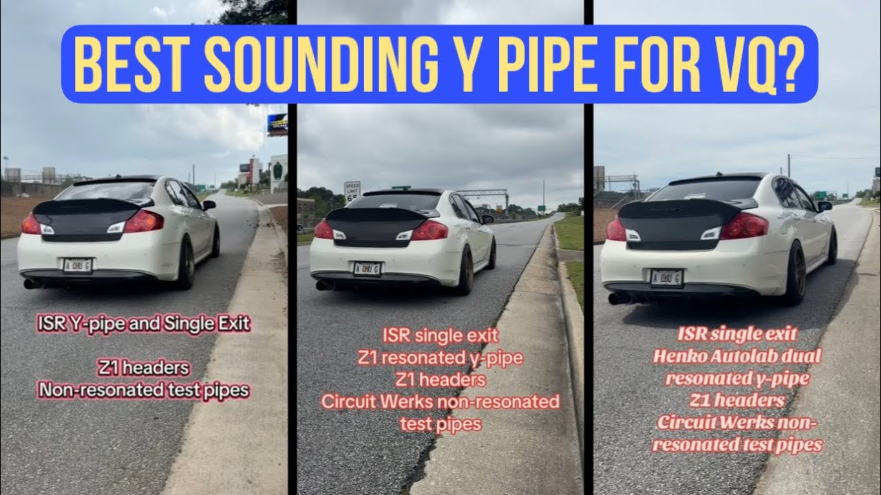 VQ Y Pipe Sound Comparison. ISR vs Z1 vs Henko