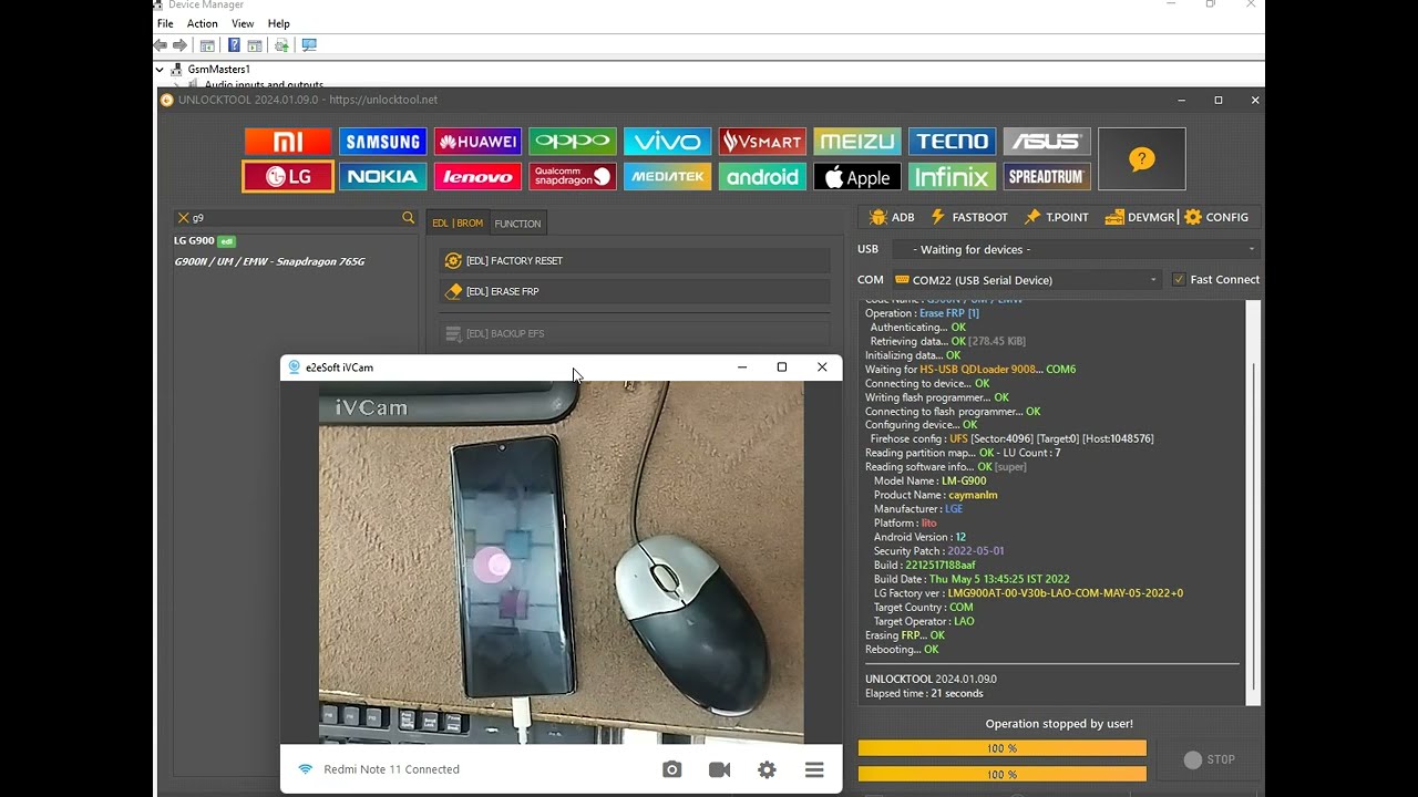 LG LM G900EM VELVET Android Version 12 FRP Remove Success With 