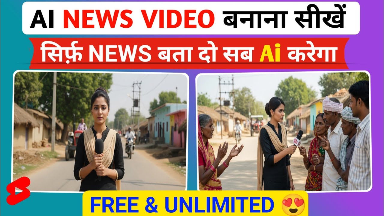 AI Se News Reporting Video Kaise Banaye 🤑 | How To Make AI Interview Video | Free & Unlimited 🔥