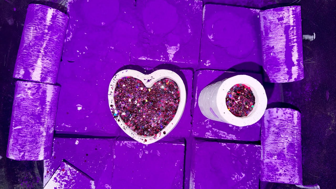 Heart and cylinder Chalk  💣💣 ✨💜✨ •ASMR •GYMCHALK •SLEEP AID 