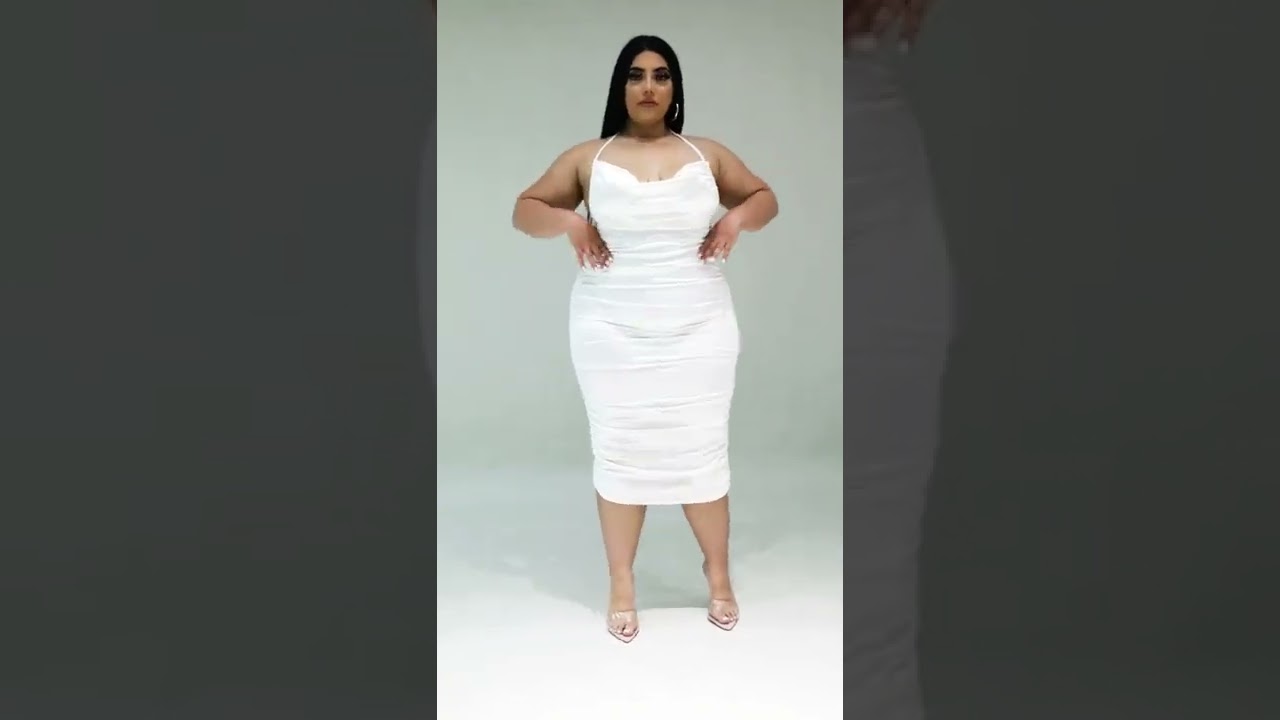 Plus size fashion white dress #shorts #fashion #plussize