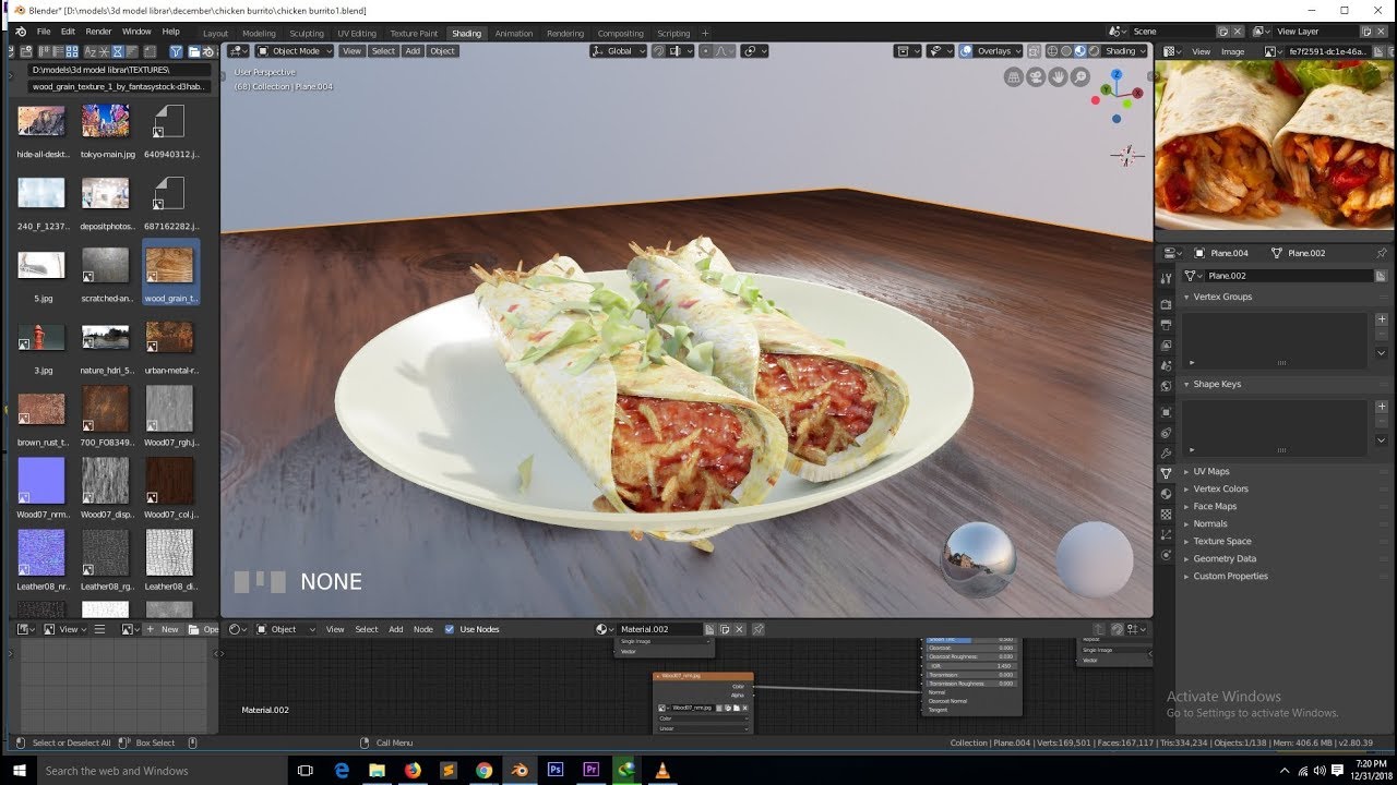 making chicken burrito in blender 2.8 tutorial