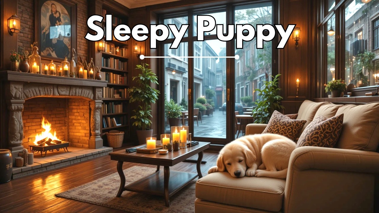 Cozy Winter Night 🐶🔥 Soft Piano by the Fireplace