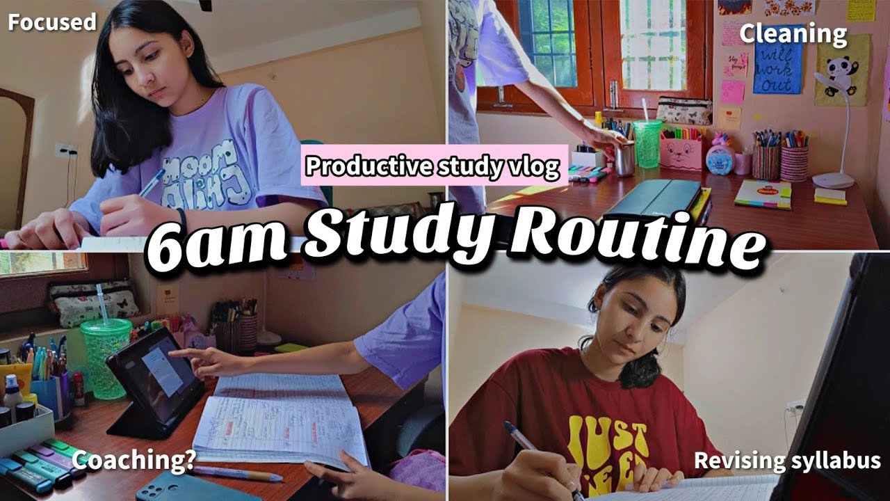 6am Study Routine ☀️ 12th diaries 🌱 Waking up at 6am 💕 How to take notes #aesthetic #notes