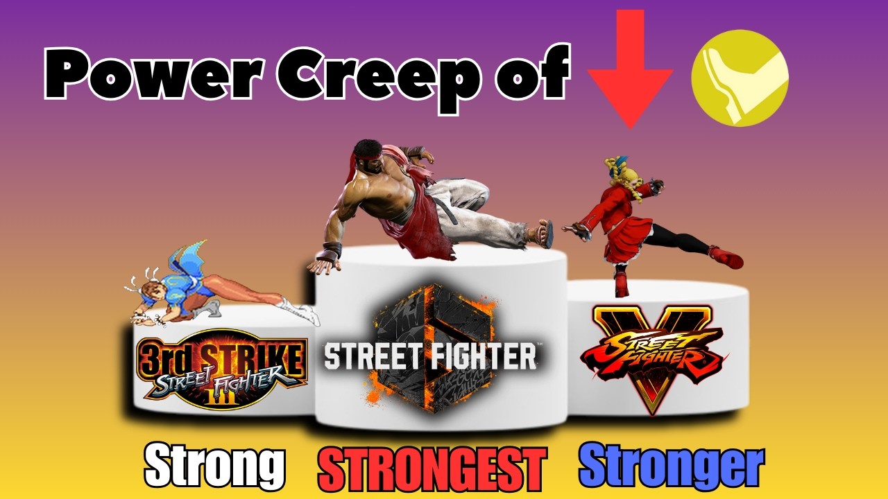 Street Fighter и нарастание силы удара ногой средней силы в приседе