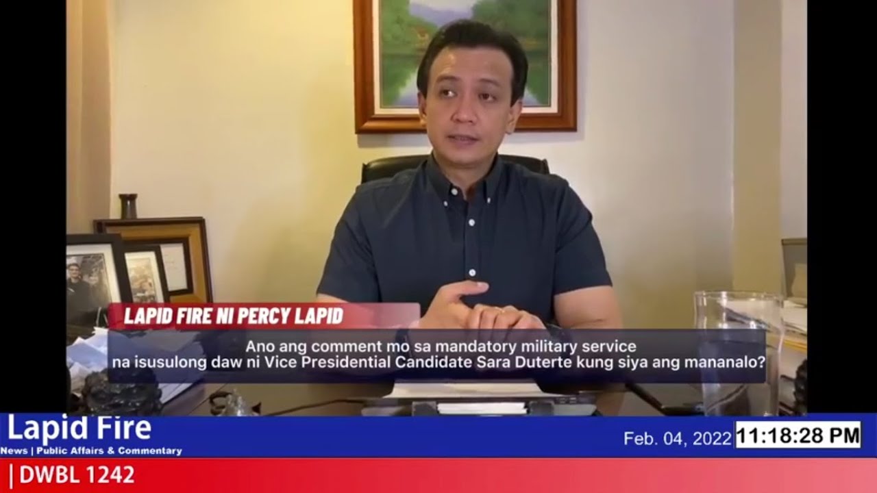 LAST PART NG PANAYAM NATIN KAY DATING SENADOR ANTONIO TRILLANES IV... (LAPID FIRE, Feb 4, 2022)