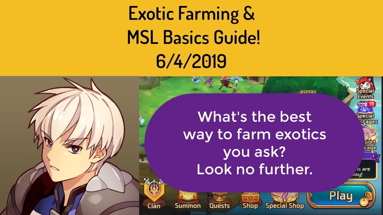 Monster Super League - Exotic Farming Guide + MSL Basics 6/4/2019