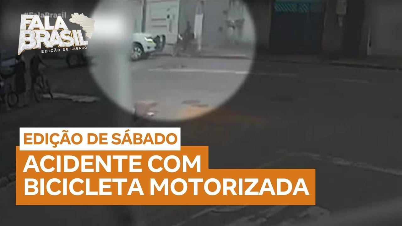 Adolescente fica ferido após ser atingido por viatura enquanto pilotava bicicleta motorizada