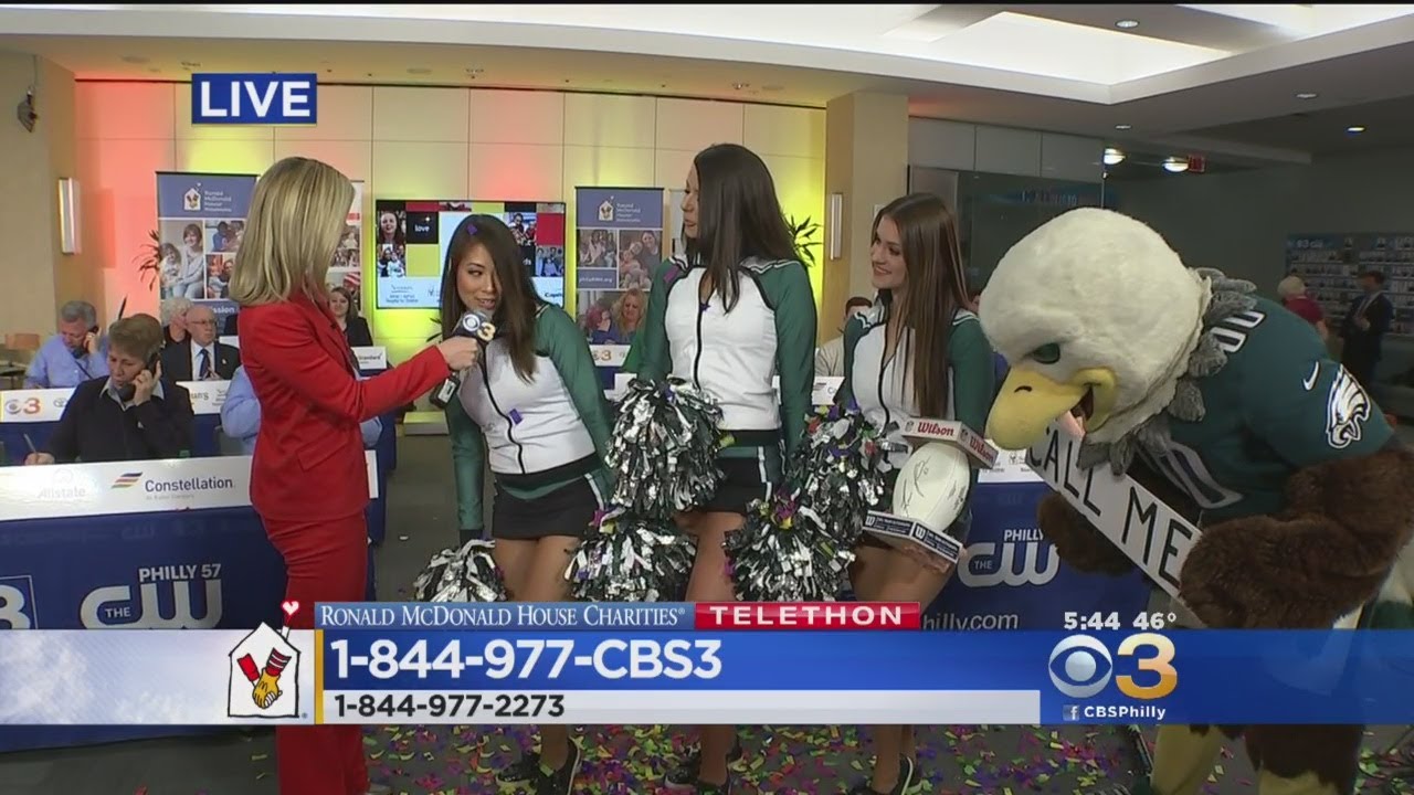 Eagles Cheerleaders, Mascot Join #RMHCCBS3 Telethon
