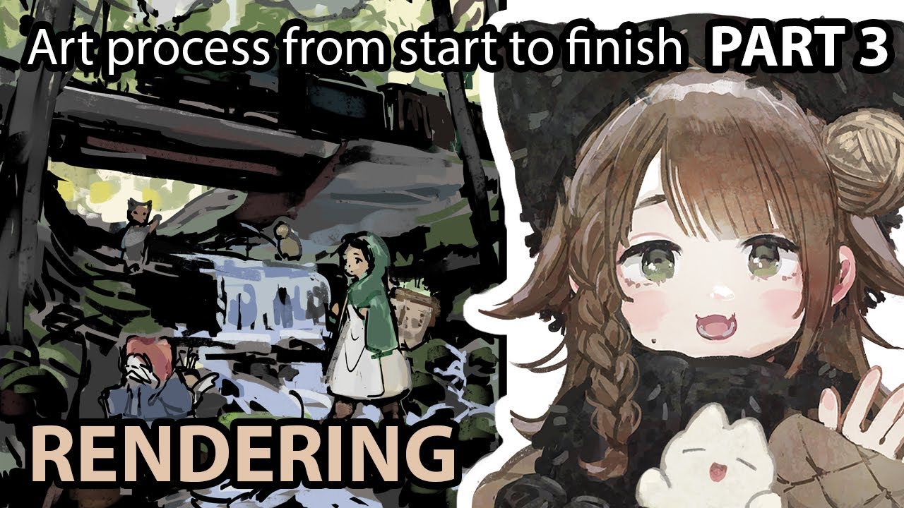 【DRAWING】Rendering | Art process from start to finish PART 3【Tabby Ragtan🧶 | Vtuber】