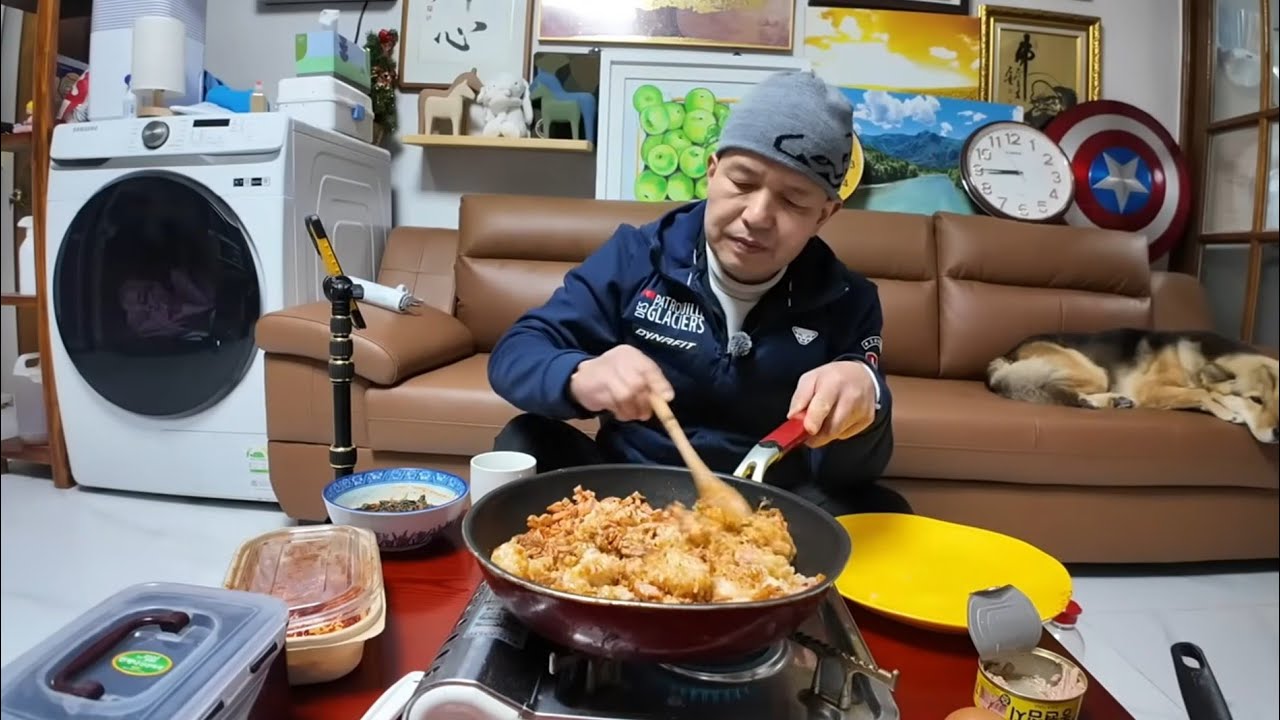 진돗개 텐 패밀리,실시간 방송! 한끼 해결!