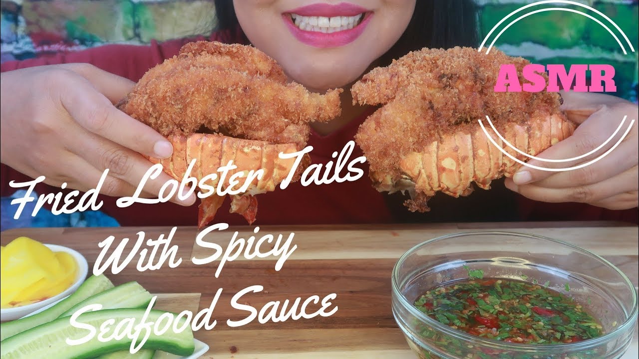 ASMR - Fried Lobster Tails With SAS Spicy Seafood Sauce (No Talking)