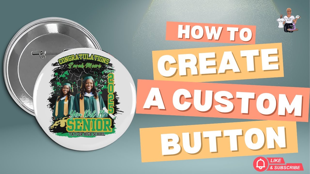 How to Make a Graduation Button in Canva | DIY Custom Buttons Tutorial! #canvatemplates #diycrafts