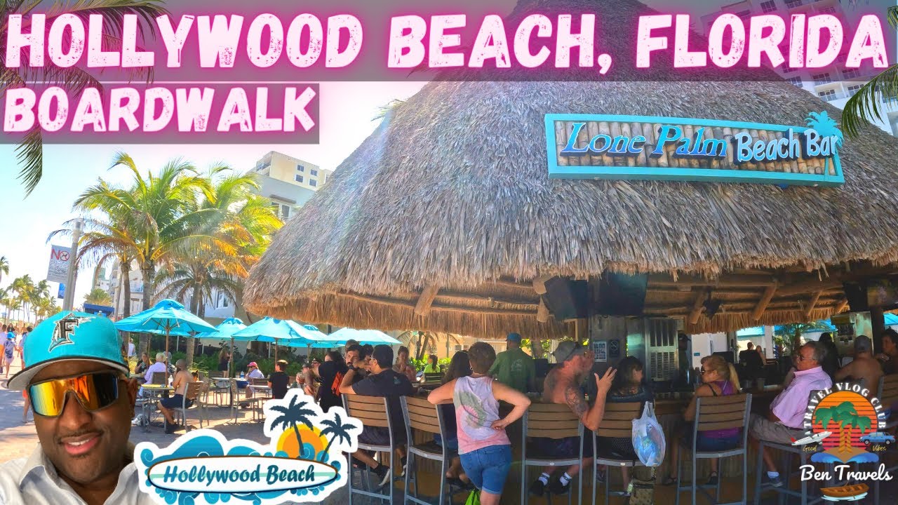 Walking The Hollywood Beach Broadwalk In Florida | Nick's Bar & Grill | Florida Beaches 🌴
