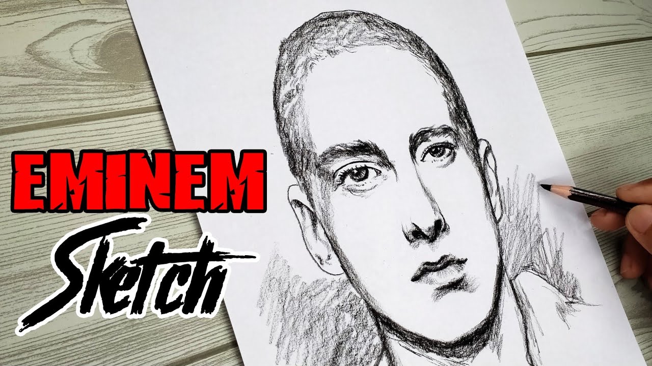 Drawing Eminem Portrait - Step by Step Sketch